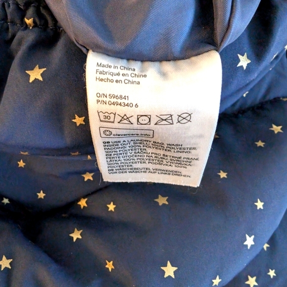 H&M Girls Navy Puffer Jacket With Gold Stars Size 4-5 - Picture 5 of 6
